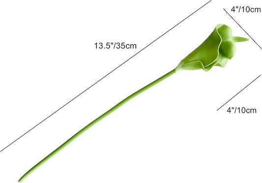 Mandy's PU Green Calla Lily Artificial Flowers 20 Stems 13.5in Faux Realistic Centerpiece for Thanksgiving and Christmas Decorations DIY Bridal Bouquet Home Décor