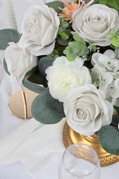 12pcs Roses Artificial Flowers Nude Silk Roses with Long Stems Fake Flowers for Wedding Bouquet Centerpices Decorations Party Bridal Baby Shower Home Decor