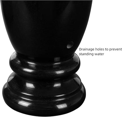 Black Granite Cemetery Vase for Grave Markers,Headstone Memorial Flower Holder