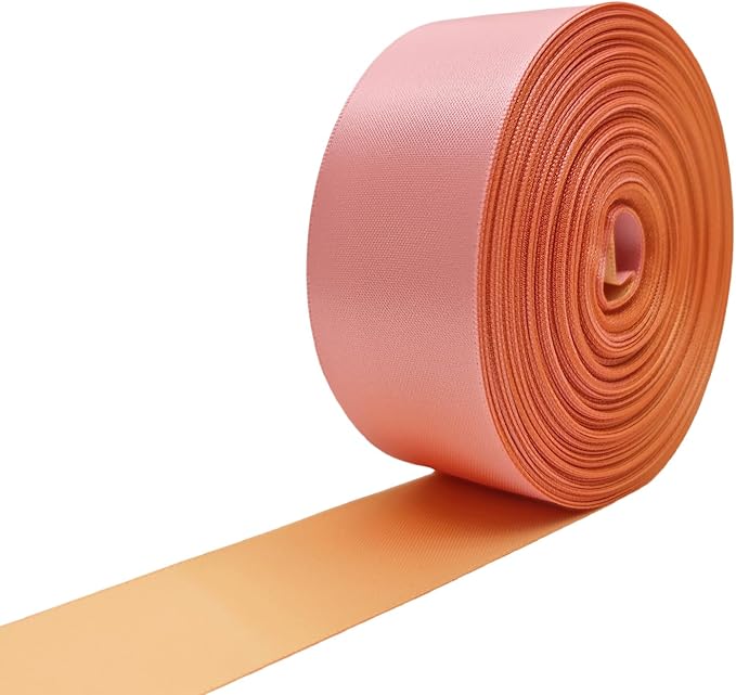 Double Faced Satin Ribbon, 1-1/2 Inch 30 Yards, Light Pink & Champagne Two-Tone Ribbon for Gift Wrapping, Flower Bouquet, Bow, Hair, Wedding, DIY Crafts, Holiday Party Decorations