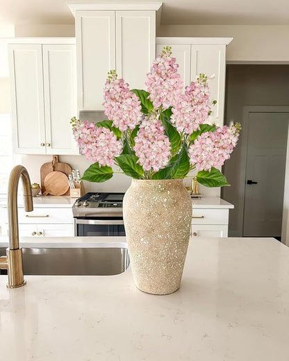 Artificial Lilac Flowers 30" Tall – Set of 3 Silk Lilac Flower Stems for Home Decor, Wedding Centerpieces, Faux Floral Arrangements – Light Pink Artificial Flowers for Vase, Spring & Farmhouse Décor