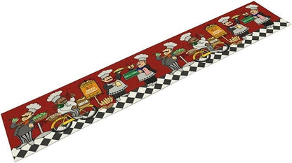Retro Chef Table Runner,Farmhouse Burlap Table Runners for Party Wedding, Chef Decorations for The Kitchen, Chef Kitchen Decor 13x60in