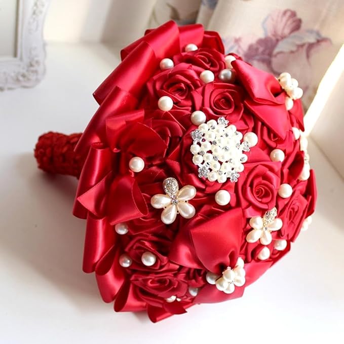 1-1/2 Inches 50 Yards Red Satin Ribbon, Solid Fabric Ribbon Roll for Flower Bouquets, Gift Wrapping, Wedding, Christmas, Handmade Crafts