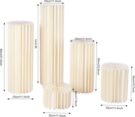 ZHISHUAI- 5 Pack Wedding Centerpieces Cardboard Vases, 20-100cm Cardboard Flowers Stand, for Wedding Aisle Decors, Wedding Receptions, Event Centerpieces