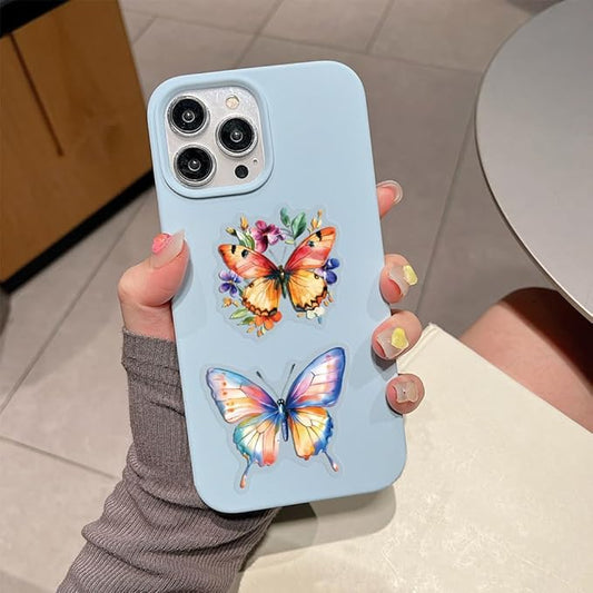 50PCS Butterfly Stickers, Transparent PET Waterproof Nature Decals for Scrapbooking, Journaling, Water Bottles, Phone Cases, Laptops, DIY Crafts & Gift Decor (Vintage Style)