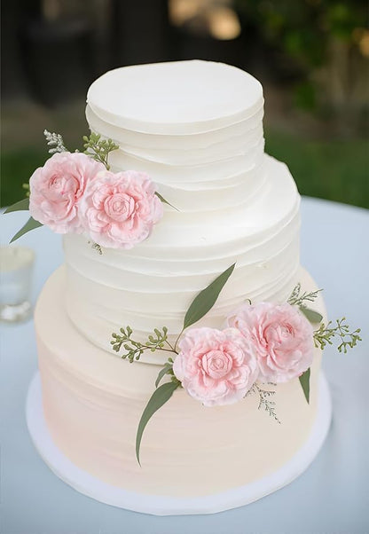 6Pcs Pink Ranunculus Artificial Flowers 19.7’’ Realistic Faux Peonies Silk Fake Flowers for Vase Table Centerpiece Home Wedding Party Garden Decoration(Pink)