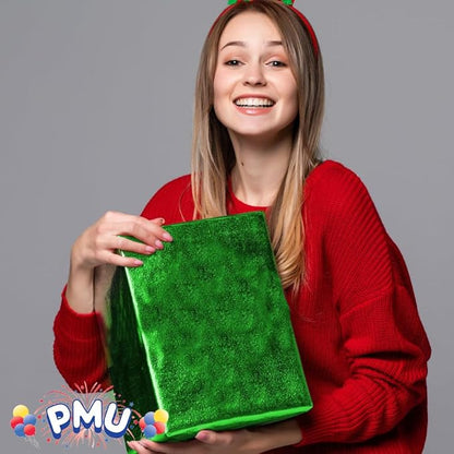 PMU Gift Wrap Mylar Roll Metallic Green 2-sided, 48 Inches X 100 Ft Roll 1.4 Mil Highly Reflective Mylar Film, Great for Gifts, Birthdays, Christmas, Baskets, Arts & Crafts