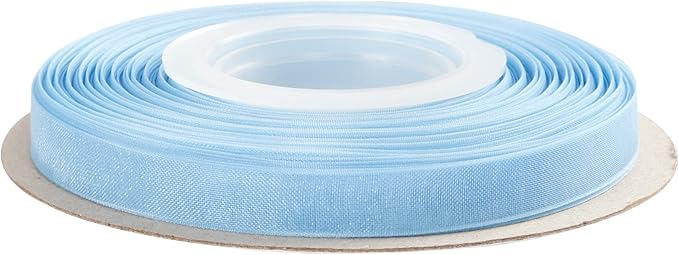 3/8 Inch Copen Shimmer Sheer Organza Ribbon Sheer Chiffon Ribbon 50 Yards-Roll Multiple Colors Available for Gift Wrapping Wedding Events Christmas Décor