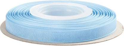3/8 Inch Copen Shimmer Sheer Organza Ribbon Sheer Chiffon Ribbon 50 Yards-Roll Multiple Colors Available for Gift Wrapping Wedding Events Christmas Décor