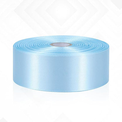 Baby Blue Satin Ribbon 1-1/2 Inch 60 Yards, Light Blue Polyester Fabric Ribbons for Gift Wrapping, Baby Shower, Crafts, Floral Arrangement, Baby Bridal Shower