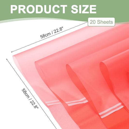 PATIKIL Flower Gift Wrapping Paper, 20 Sheets Waterproof Bouquet Paper Wrap Florist Supplies Packaging Floral Papers for Wedding DIY Craft Valentine Mother's Day, Red