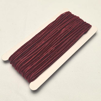 Chenkou Craft Dark Red 25 Yards 1/8" 3mm Velvet Ribbon Lots Bulk (Dark red, 1/8"(3mm))