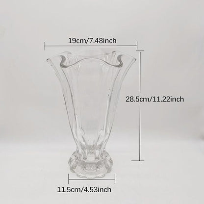 Fenteer Clear Glass Vase for Centerpieces,Decorative Ornaments Transparent Flower Bouquets Vase for Housewarming Gift Home Decoration