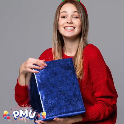 PMU (2 Gift Wrap Mylar Roll Metallic Baby Blue 2-sided, 24 Inches X 25 Ft Roll 1.4 Mil Highly Reflective Mylar Film, Great for Gifts, Birthdays, Christmas, Baskets, Arts & Crafts