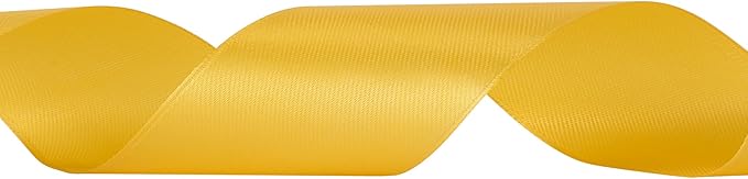 LIUYAXI 1-1/2 Inches 50 Yards Yellow Satin Ribbon, Solid Fabric Ribbon Roll for Flower Bouquets, Gift Wrapping, Wedding, Handmade Crafts