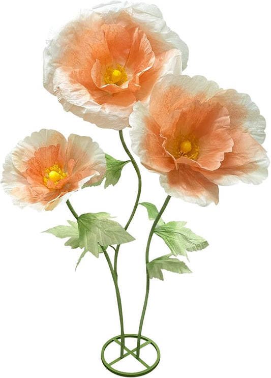 Giant Artificial Flowers Big Flower, Large Wedding Reception Decorations with Standing Base Ideal Birthday Party Home Event Banquet Background Bridal Shower Mall Decor Shop Window Display, Champagne