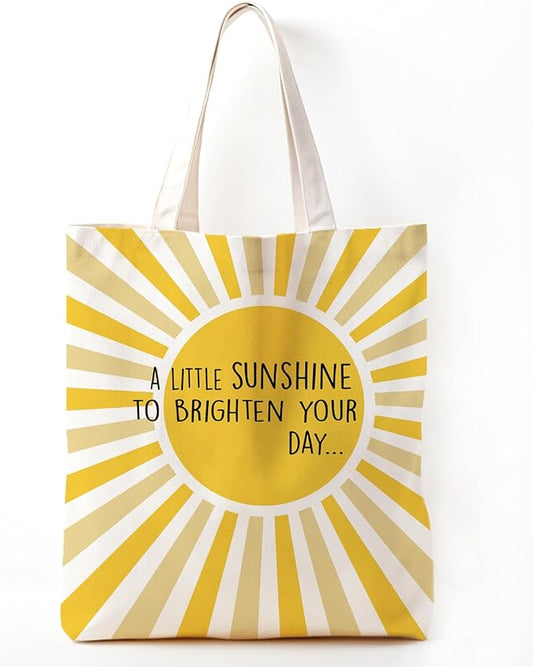 Canvas Aesthetic Tote Bag for Women, A Little Sunshine to Brighten Your Day Boho Sun Sunshine Reusable Grocery Inspirational Gifts Bag for Women