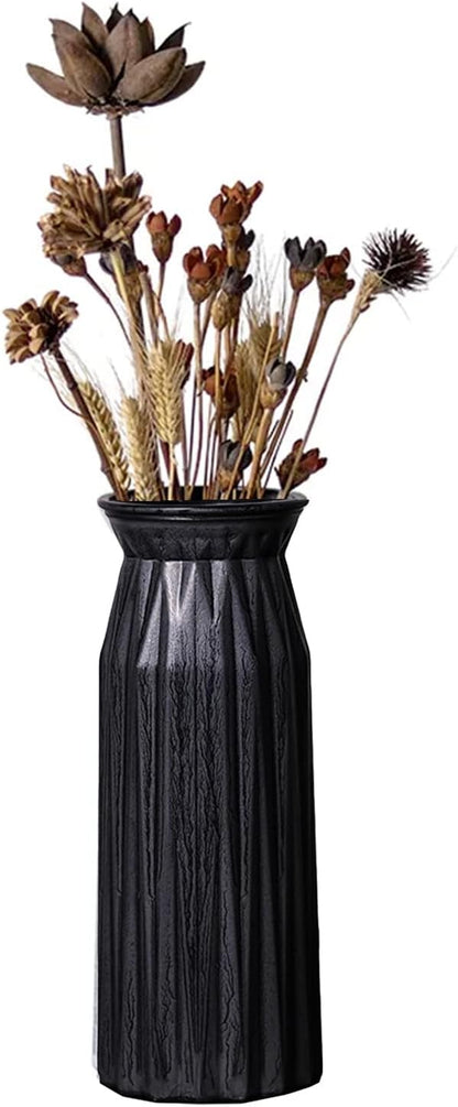Black Antique Vase, 12 Inches Elegant Vintage Glass Vase Rustic European Unique Chic Style for Tabletop, Kitchen, Office, Living Room Decoration