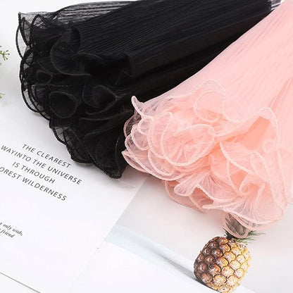 Black Korean Fresh Flower Wrapping Mesh Paper Bouquet Floral Packaging Paper Wrinkled Wavy Net Yarn Valentine's Day Flower Shop Supplies Wedding Birthday Decoration 11 X 162 inches/bag (black)