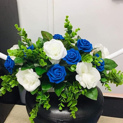 Artificial Rose Flower Heads, 100pcs Royal Blue Fake Roses Artificial Flower Foam Rose for DIY Wedding Bouquets Centerpieces Arrangements Party Baby Shower Home Decor (Stemless, Royal Blue)