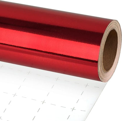 LaRibbons Red Metallic Wrapping Paper, 30 Inch X 33 Feet (82.5sq.ft) Solid Color Paper Roll, Gift Wrapping Paper Rolls for Wedding, Birthday, Christmas, Baby Shower