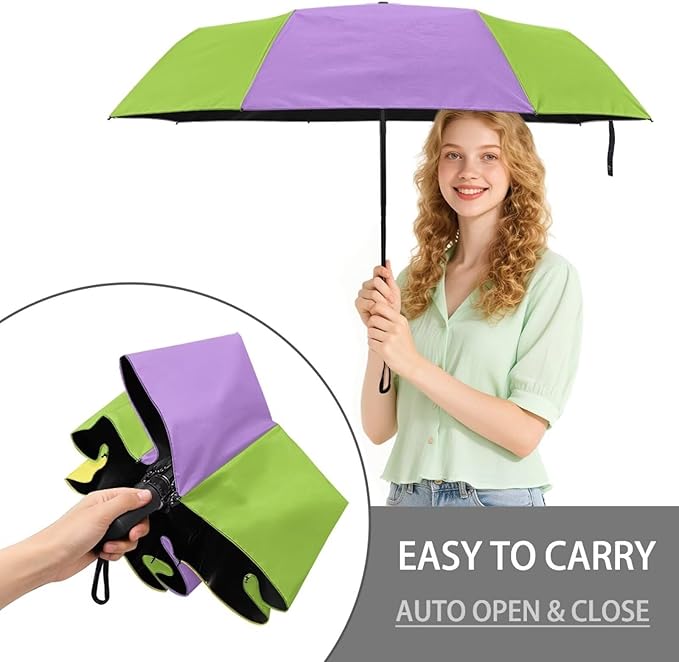 Umbrellas for Rain Lightweight Travel Umbrella 42" Canopy UV Protection Sun Umbrella Windproof Compact Umbrellas