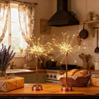 Nest and Flowers Table Lights, Firework LED Decorative Lamp, Christmas Decoration for Party, Romantic Ambient Lighting for Bedroom Living Room, Indoor Decor Gift for Family & Friends(6PCS,White light)
