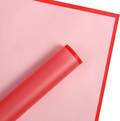 WRAPAHOLIC 20 Sheets Flower Wrapping Paper - 22.4 x 22.4 inch Red Border Water-Resistant Floral Bouquet Wrapping Paper, Florist Supplies Packaging Paper for Wedding Birthday Gift DIY