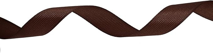Solid Grosgrain Ribbon 25 Yard Each Roll 100% Polyester Woven Edge (3/4", Coffee)