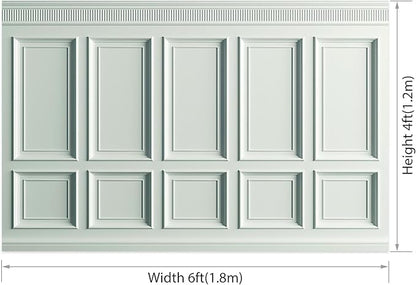 AOFOTO Vintage Room Inside Backdrop Classic French Frame Light Green Walls Photo Background for Wedding Bridal Shower Party Banner Home Headboard Decor Wall Photo Studio Booth Props 6x4ft