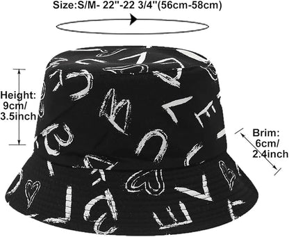 Quanhaigou Bucket Hat for Men Women,Packable Reversible Printed Sun Hats,Fisherman Outdoor Summer Travel Hiking Beach Caps
