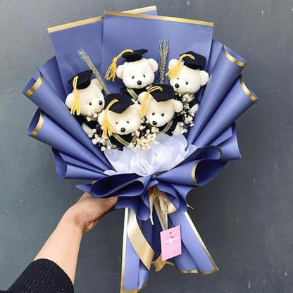 WRAPAHOLIC 20 Sheets Flower Wrapping Paper - 22.4 x 22.4 inch Blue with Gold Edge Water-Resistant Floral Bouquet Wrapping Paper, Florist Supplies Packaging Paper for Wedding Birthday Gift DIY