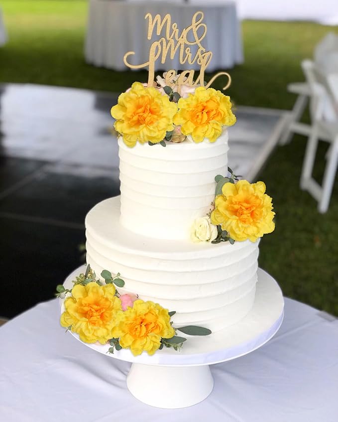 Yellow Carnations Artificial Flowers 15PCS Carnations Flowers Silk Flowers 21.25in Fake Flowers for Wedding Home Table Centerpieces Floral Arrangements(Yellow)