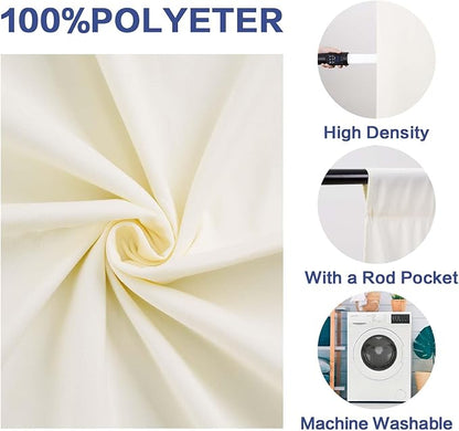 GFCC Ivory Photo Backdrop - 10FTx10FT Background for Photography Photo Booth Backdrop for Photoshoot Video Recording Background Screen Parties Curtain