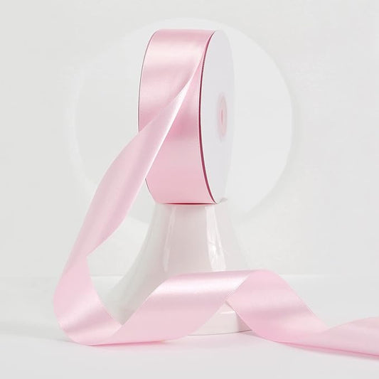MEEDEE Pink Satin Ribbon 1-1/2 Inch Pink Ribbon Lux Double Faced Satin Ribbons by 50 Yards Polyester Satin Ribbons for Crafts, DIY Crafts, Weddings, Flower Bouquet, Holiday Decorating