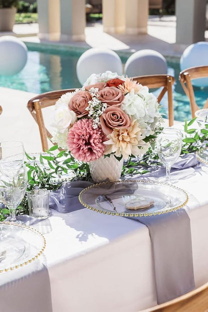 Artificial Rose Flower Artificial Flowers Flower with Long Stem Silk Roses Bouquet for Wedding Bridal Shower Party Home Decoration (Dusty Rose, 12 Pcs)
