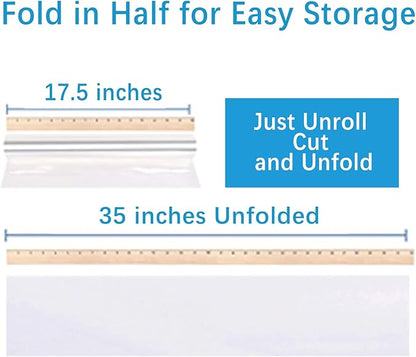 JOYIT 220 ft Clear Cellophane Wrap Roll (35 in x 220 ft) - 3 Mil Thickness Cellophane Roll, Cellophane Bags Large, Clear Wrapping Paper for Flower Gift Baskets Wrap (35" fold into 17.5")