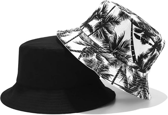 Malaxlx Unisex Bucket Hat Beach Sun Hat Aesthetic Fishing Hat for Men Women Teens, Reversible Double-Side-Wear