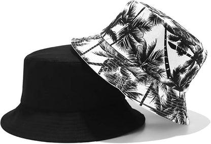 Malaxlx Unisex Bucket Hat Beach Sun Hat Aesthetic Fishing Hat for Men Women Teens, Reversible Double-Side-Wear