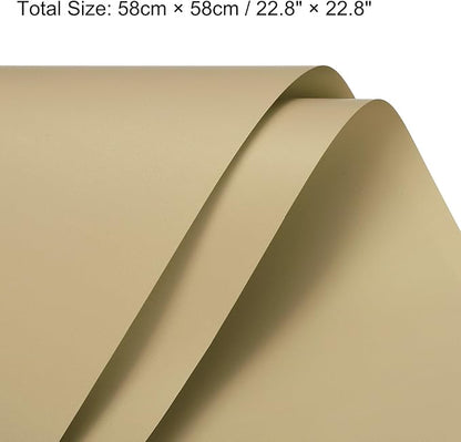 MECCANIXITY Pearlescent Film Flower Wrapping Paper 22.8x22.8 Inch Waterproof for DIY Crafts, Gift/Gift Box Packaging Beige Pack of 10