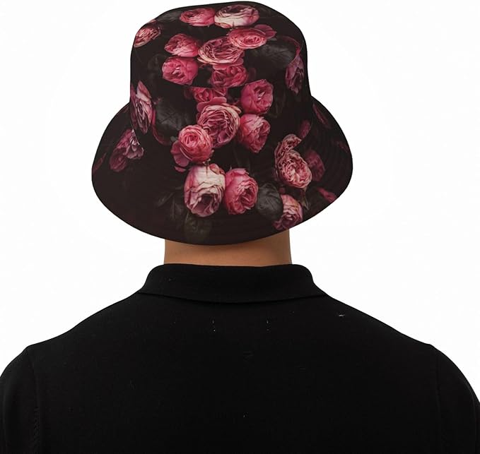 Rose Bucket Hat Womens Fisherman Hat Flower Sun Hats Cute Caps Rose Flower Hats for Women Outdoor