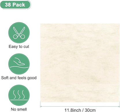 M METERXITY 38-Sheet Korean Cotton Wrapping Flower Paper, 11.8 Inch Waterproof Floral Wrapping Cotton Paper for Bouquets/Gift Packaging [Light Beige]