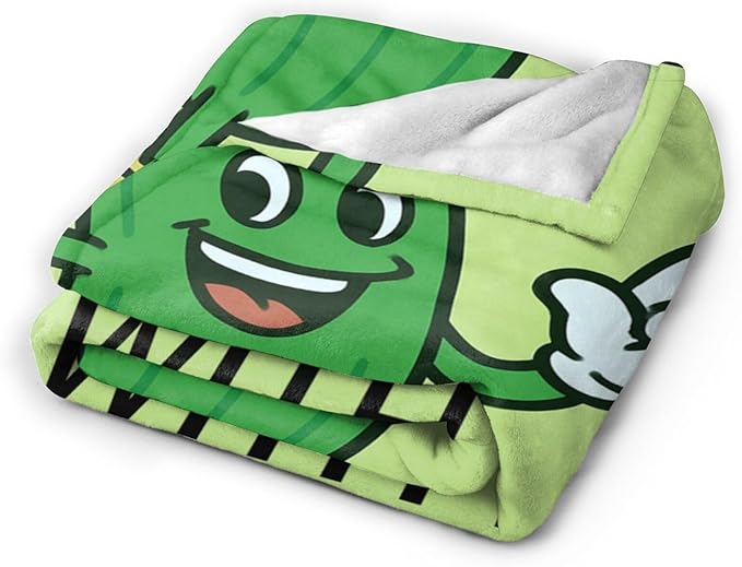 Pickle Blanket Cute Pickle Throw Blanket Vegetable Soft Cozy Fleece Fuzzy Stuffed Plush Flannel Gifts for Girls Women Boys Kids Adults 60"X80"