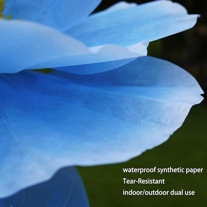 Giant Flowers for Decoration,Large Paper Flowers with Stand,Artificial Flowers for Home Decor,Wedding Background Decor,Shop Window Display,Photography Props,Banquet Party (Blue)