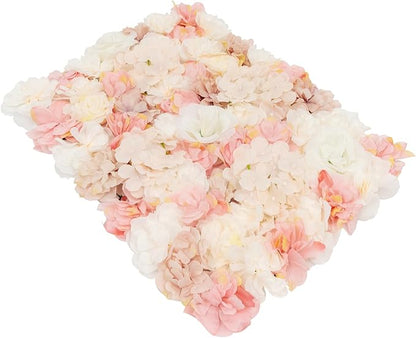 20 PCS Artificial Flower Wall Panel,Each Panel 24" x 16"3D Silk Rose Hydrangea Floral Backdrop,Handmade Eco-Friendly Flower Wall Photo Backdrop Decor (type1)