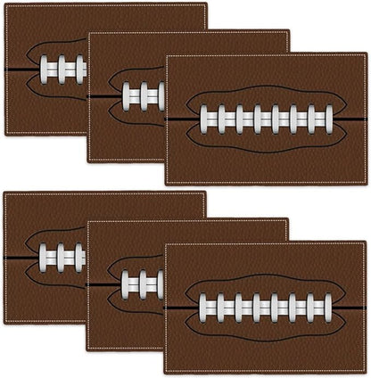 Football Placemats Set of 6 American Sports Double-Sided Table Mats for Home Party Indoor 6 PCS 12x18 Inch