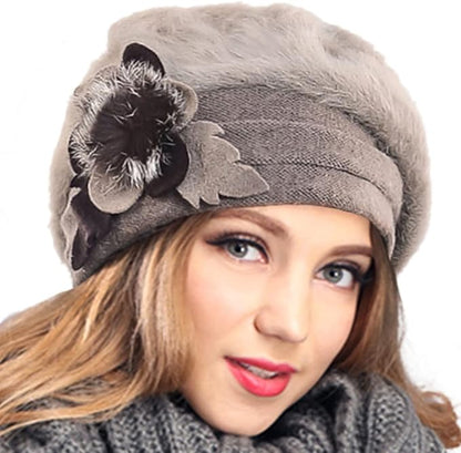 VECRY Women's 100% Wool Bucket Hat Felt Cloche Beret Dress Winter Beanie Hats