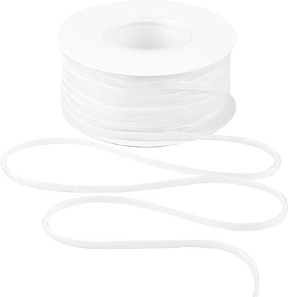 MAYREEL 1/8 Inch White Velvet Ribbon Thin Cream Vintage Ribbon for Wedding Bridal Invitations Gift Wrapping Party Favor Boxes 50 Yards