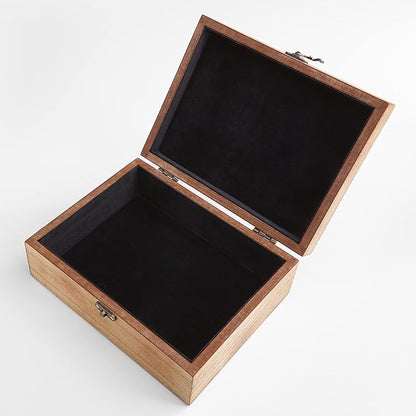 Let's Make Memories Personalized Wooden Keepsake Box With Hinged Lid - Wood Memento Box - Decorative Storage - Home Decor - For Couples, Wedding, Newlyweds - Laser Engraved - Where It All Began