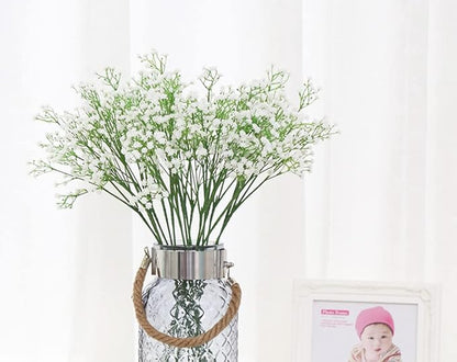 9 Pack Real Touch Artificial Baby's Breath Flowers - 21" Bendable Stems for Wedding Bouquets, Home Centerpieces & Outdoor Decor (Waterproof, Dustproof, White)